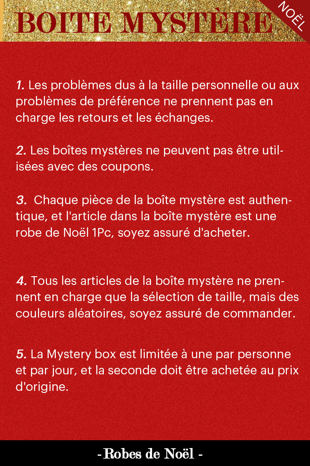 ZAPAKA BOÎTE MYSTÈRE de 1Pc Robe de Noël