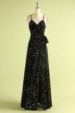 Robe Glitter A-line à Bretelles Sans Manche Imprimé étoile Noire