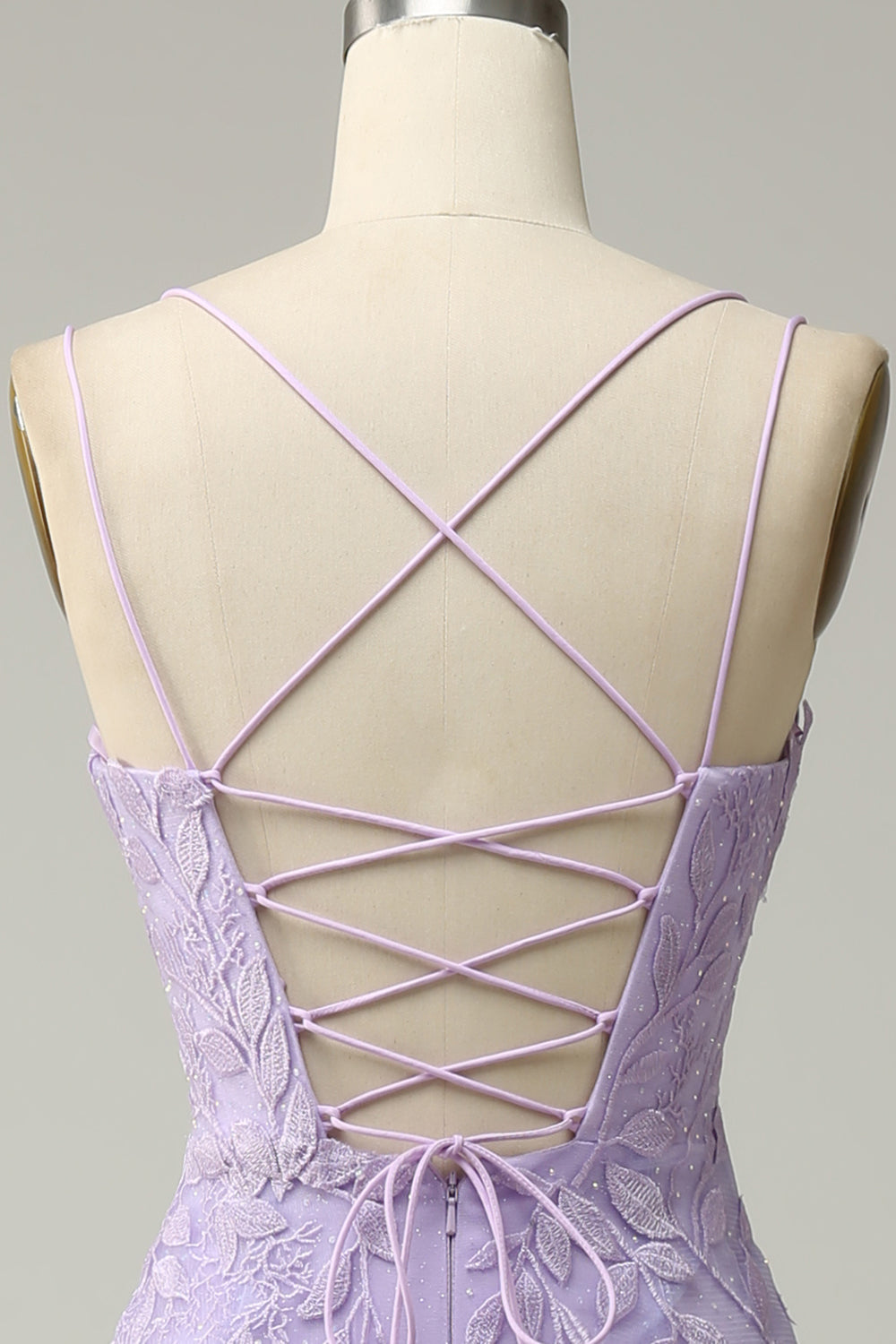 Bretelles Spaghetti Sirène Robe de soirée longue bleue avec Appliques