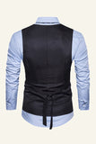 Revers noir à poitrine unique Gilet noir pour hommes