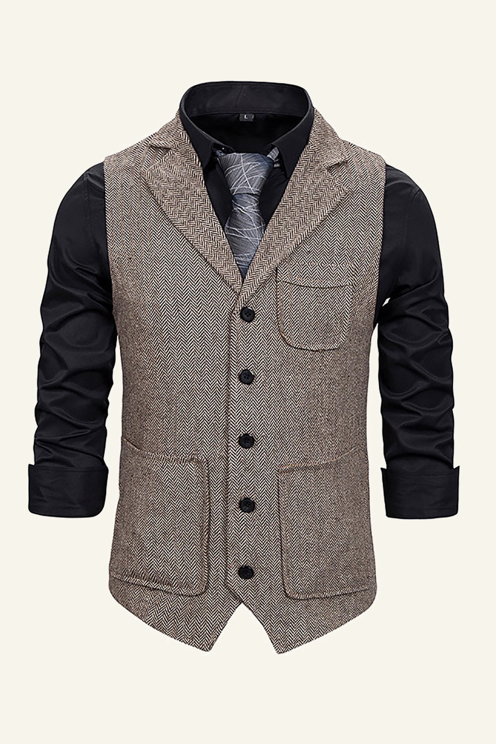 Peak Lapel Single Breasted Men’s Suit Vest