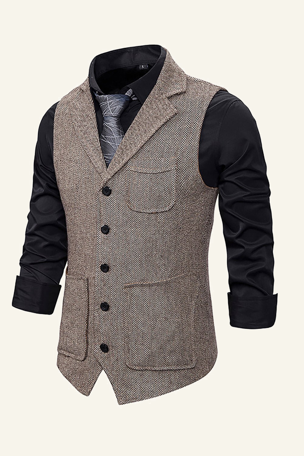 Peak Lapel Single Breasted Men’s Suit Vest