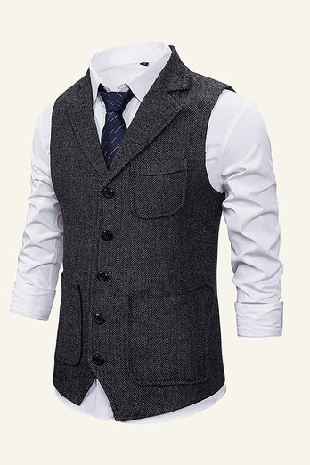 Peak Lapel Single Breasted Men’s Suit Vest