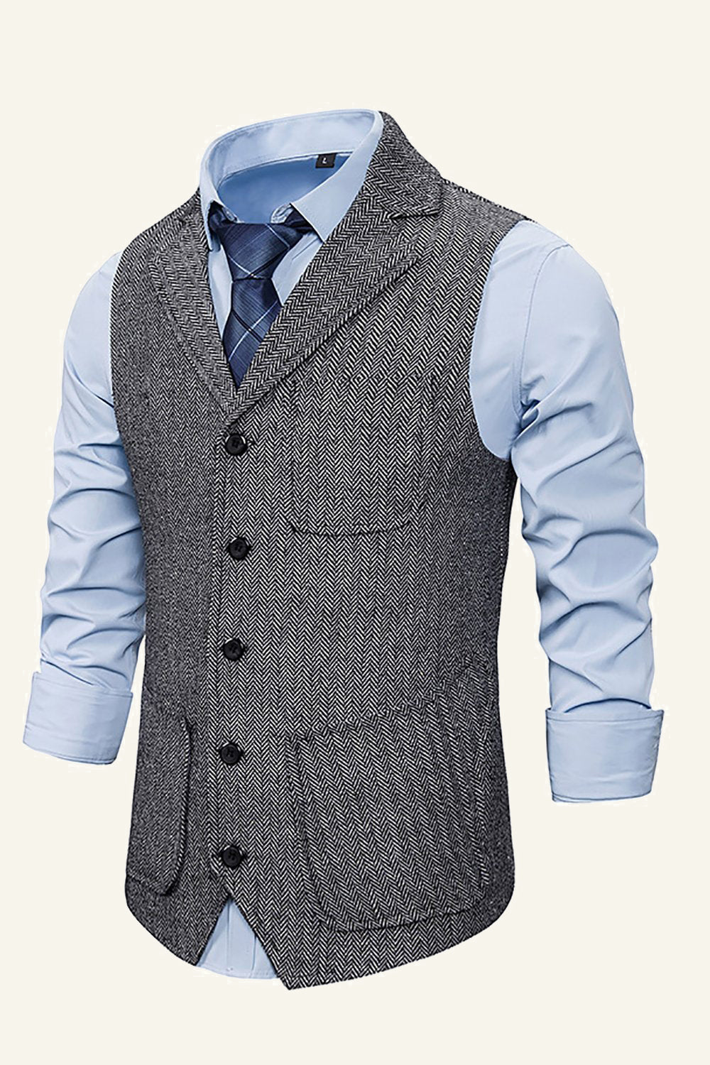 Peak Lapel Single Breasted Men’s Suit Vest