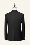 Black Notched Lapel 3 pièces mariage hommes costumes
