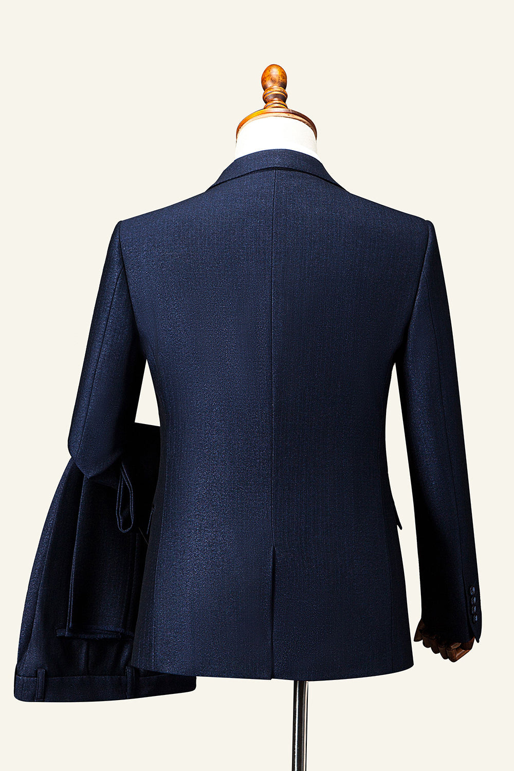 Bleu foncé Revers à double poitrine Tuxedo pour hommes