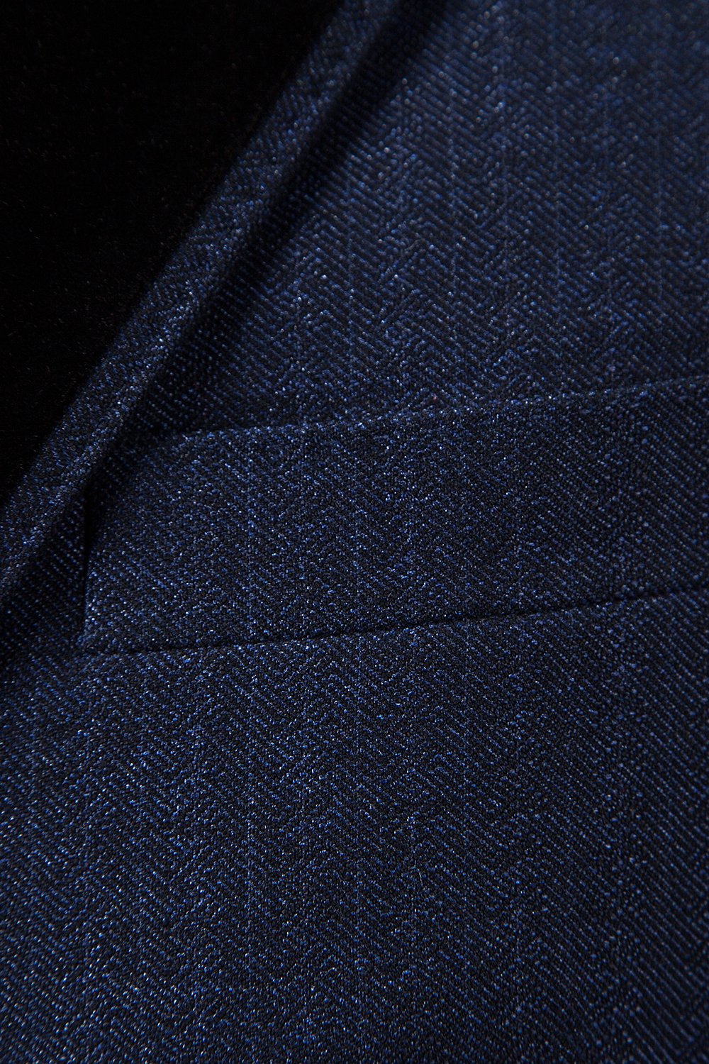 Bleu foncé Revers à double poitrine Tuxedo pour hommes