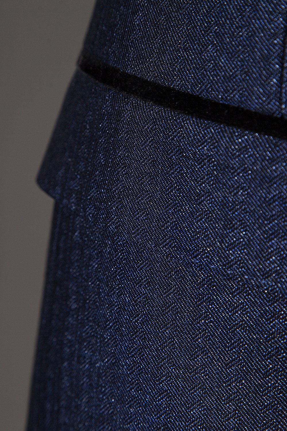 Bleu foncé Revers à double poitrine Tuxedo pour hommes