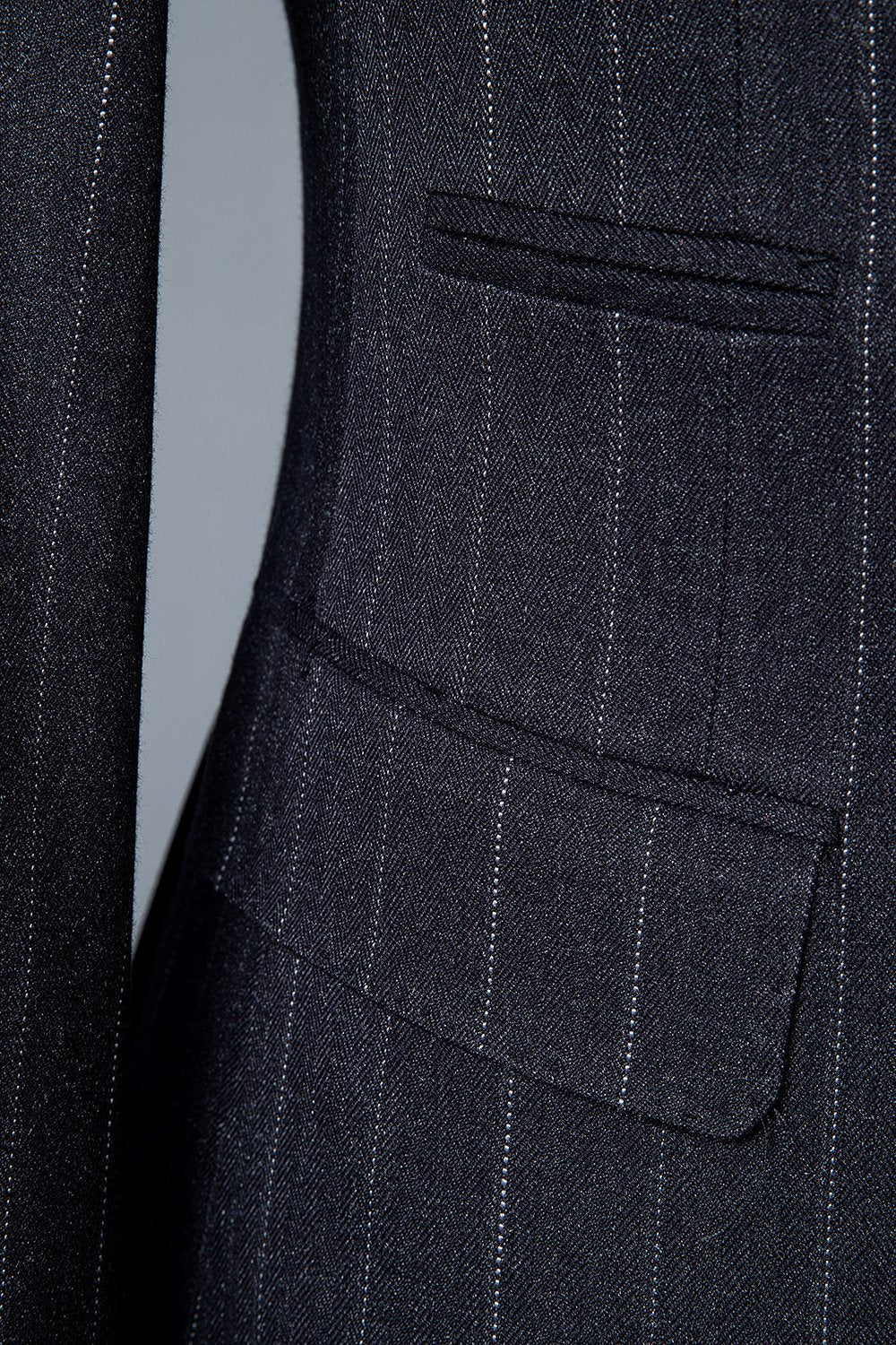 Costume 3 pièces pour homme à revers cranté noir