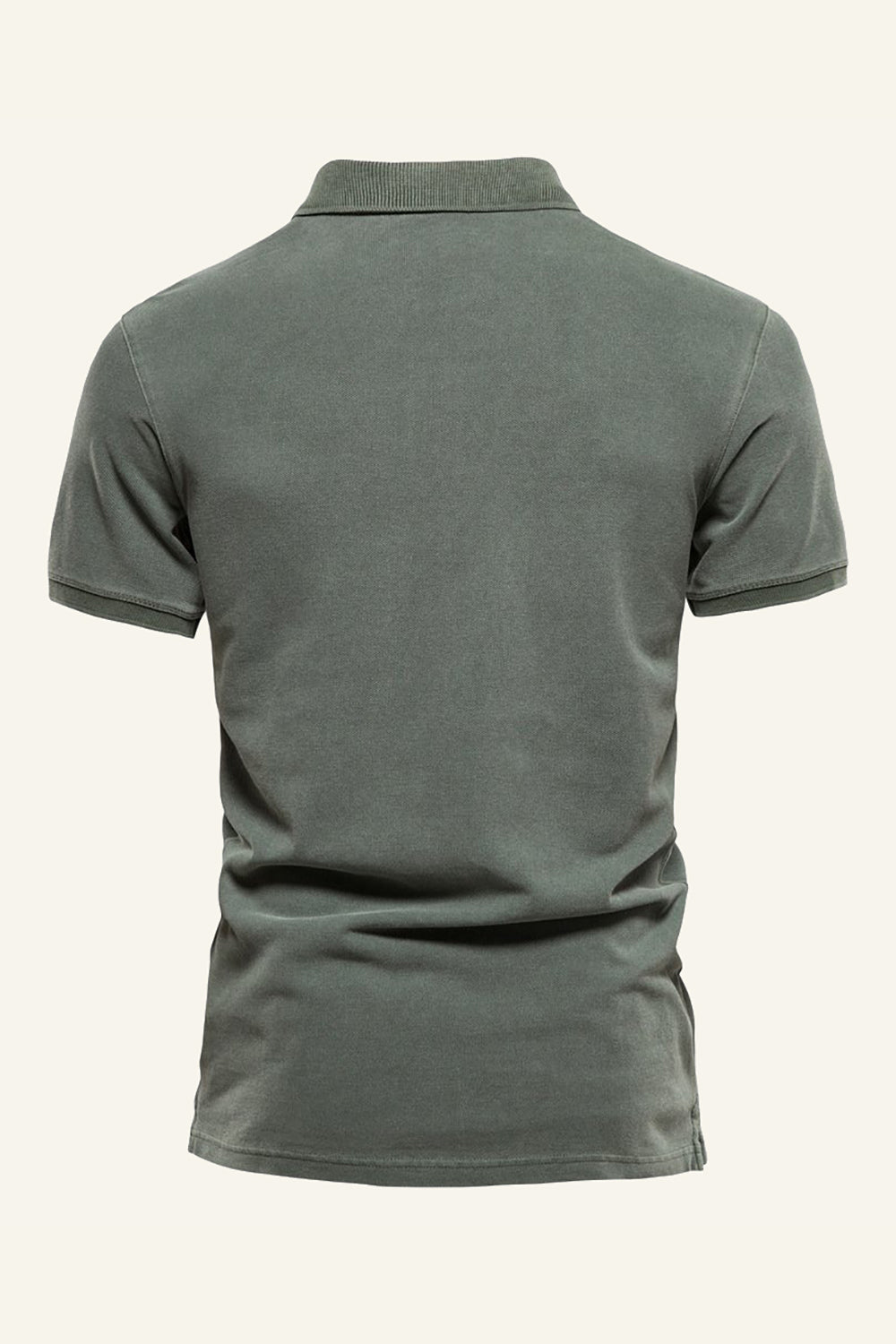 Classic Grey Green Regular Fit Col Manches Courtes Polo Homme