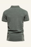 Classic Grey Green Regular Fit Col Manches Courtes Polo Homme