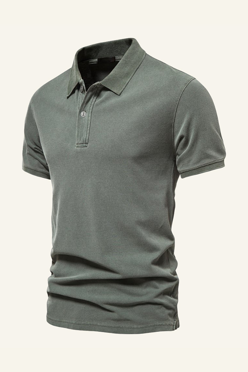 Classic Grey Green Regular Fit Col Manches Courtes Polo Homme