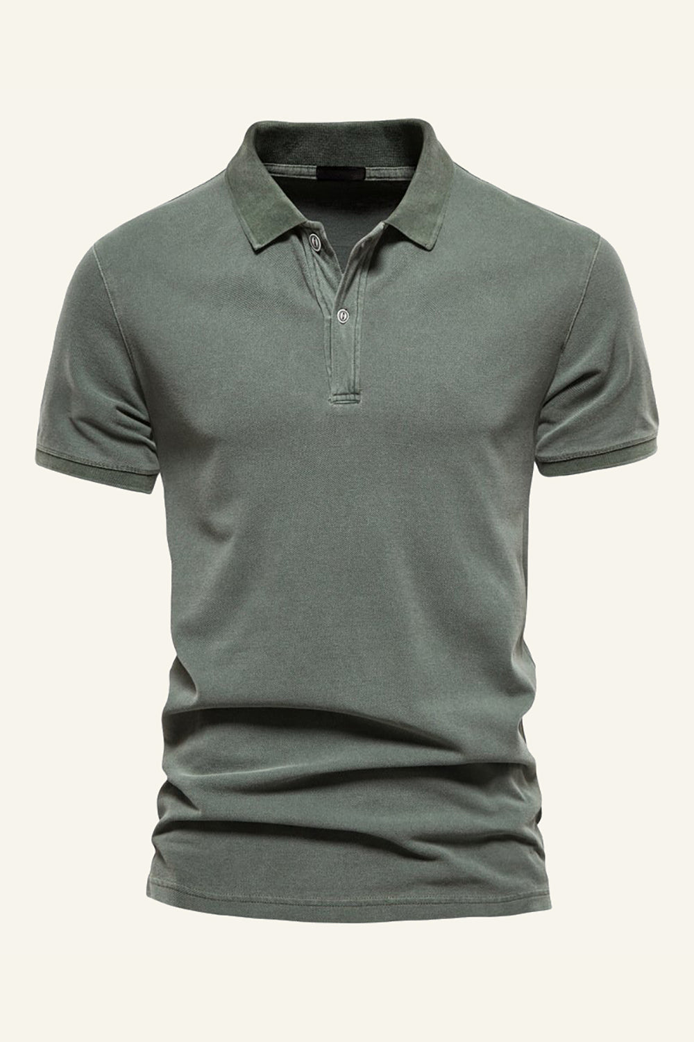 Classic Grey Green Regular Fit Col Manches Courtes Polo Homme