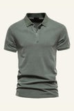Classic Grey Green Regular Fit Col Manches Courtes Polo Homme