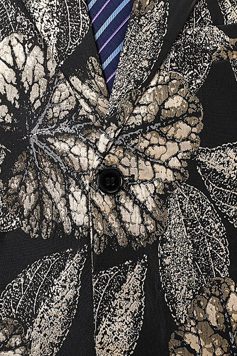 Revers noir et doré Jacquard Blazer pour homme