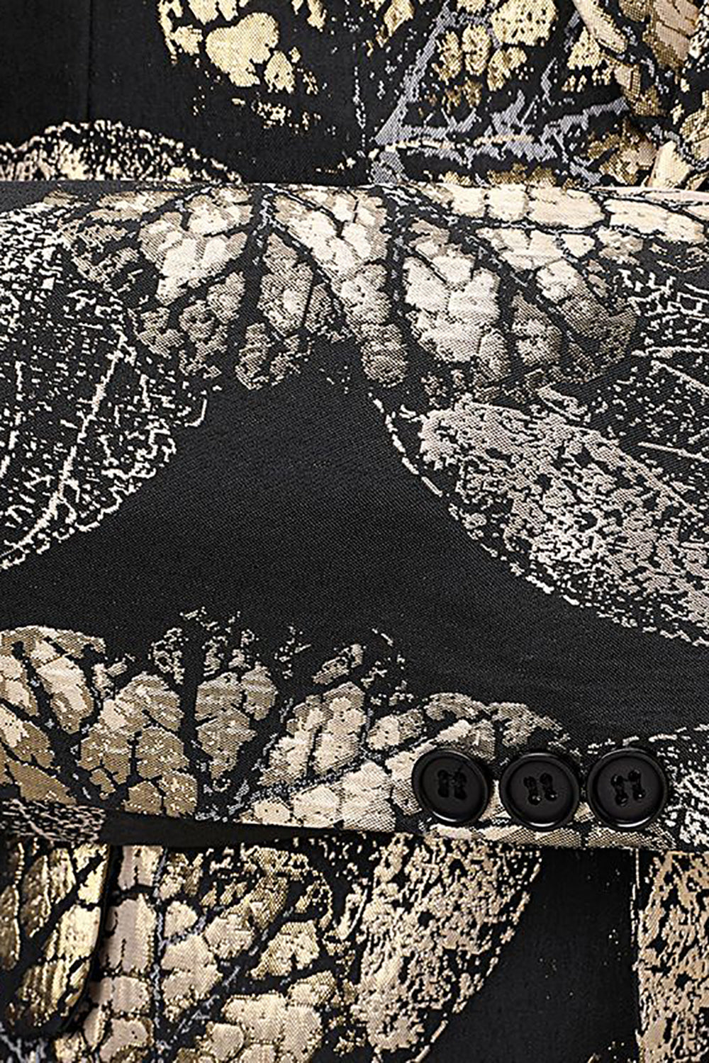 Revers noir et doré Jacquard Blazer pour homme