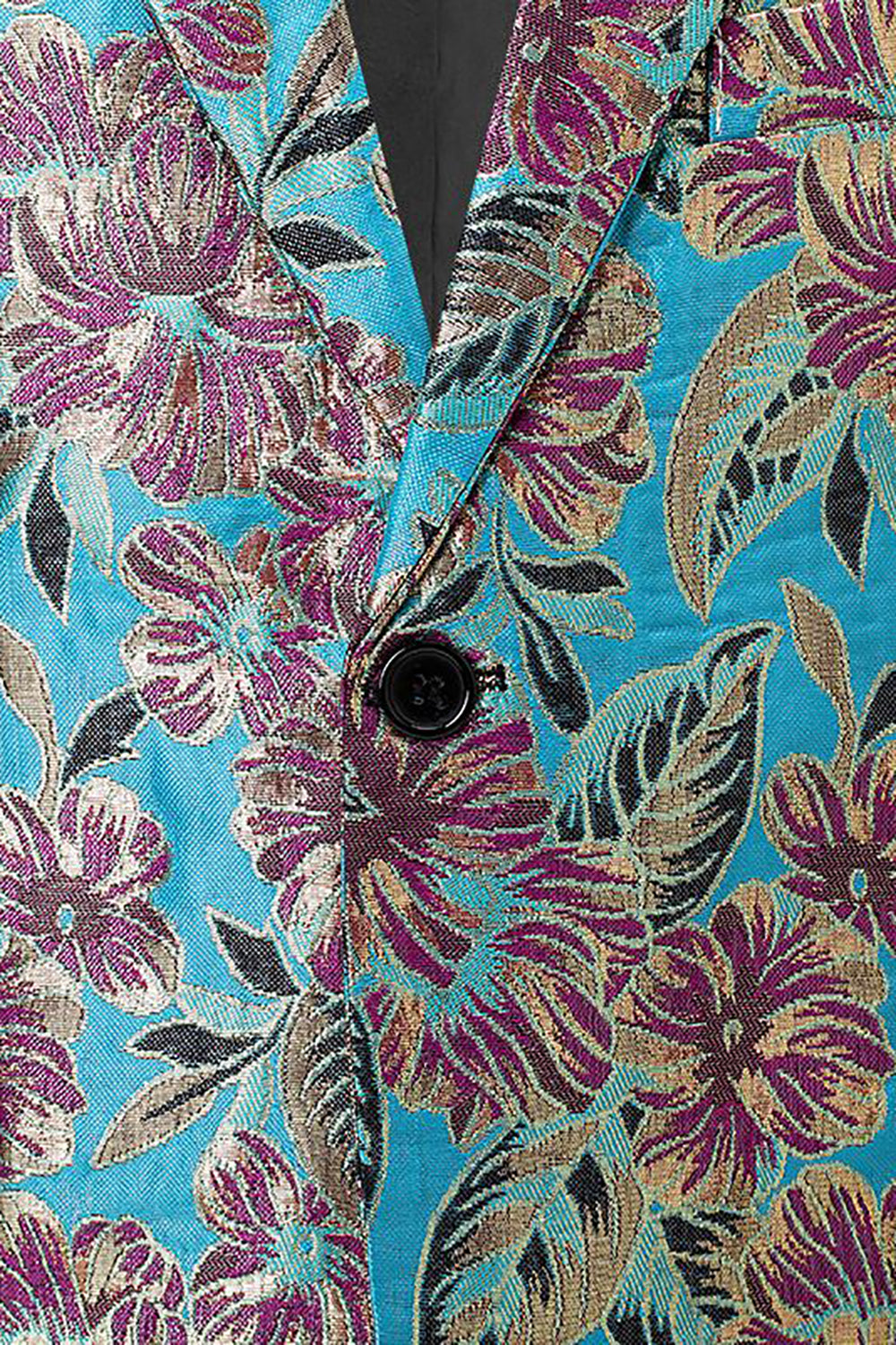 Revers noir et doré Jacquard Blazer pour homme