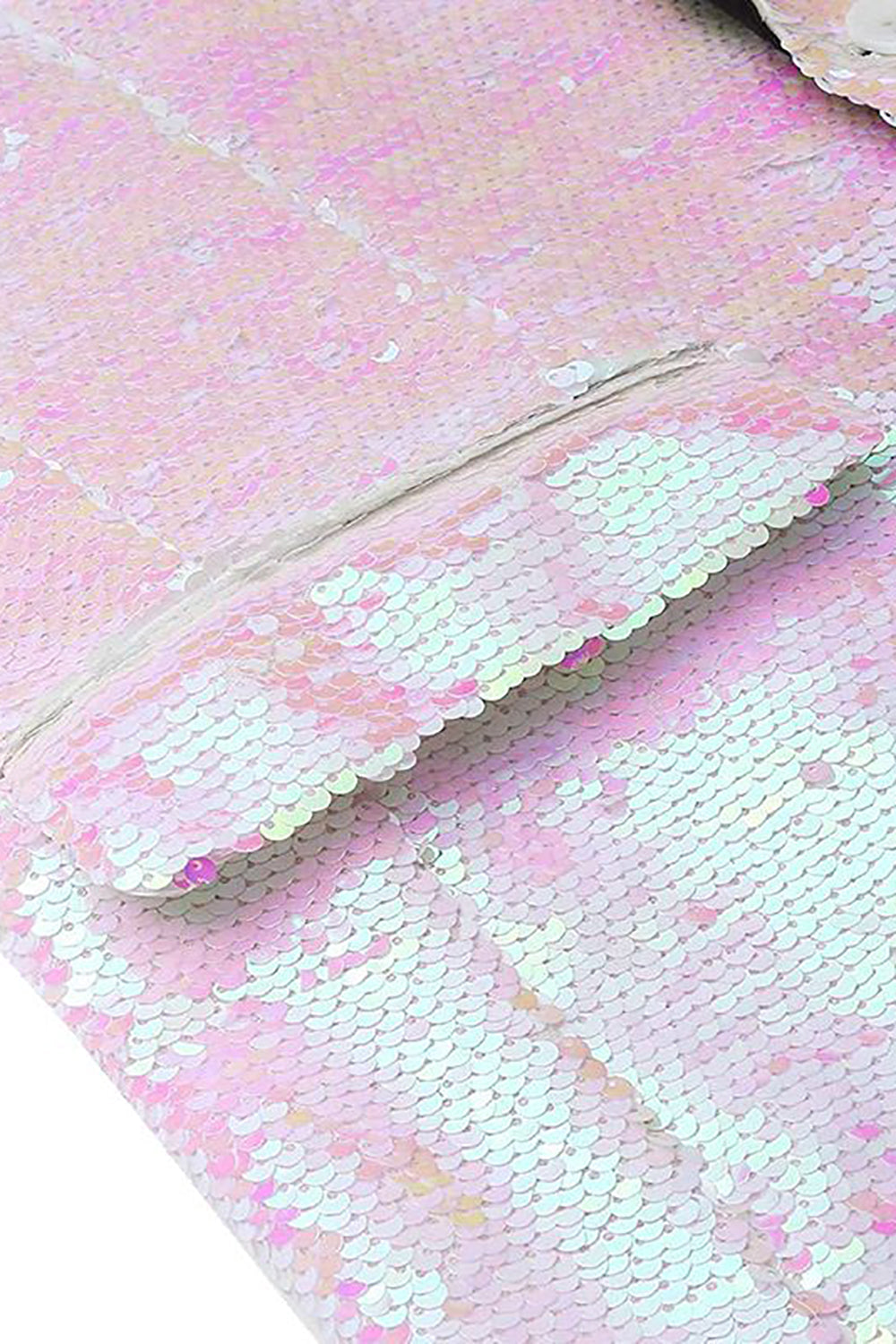 Paillettes blanches scintillantes Peak Lapel Blazer de bal pour hommes