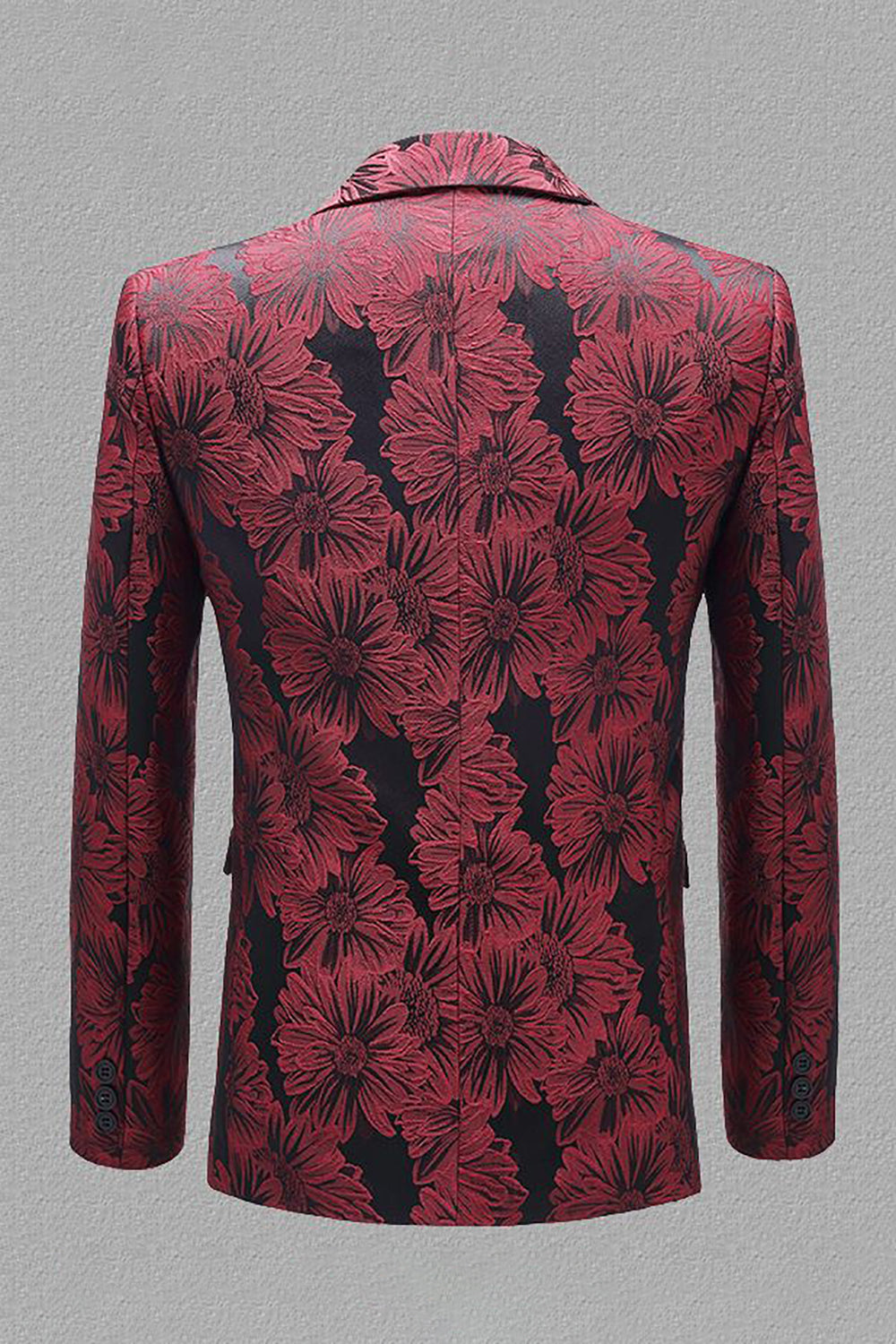 Gris Argent Jacquard Peak Lapel Blazer de bal pour hommes