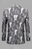 Gris Argent Jacquard Peak Lapel Blazer de bal pour hommes