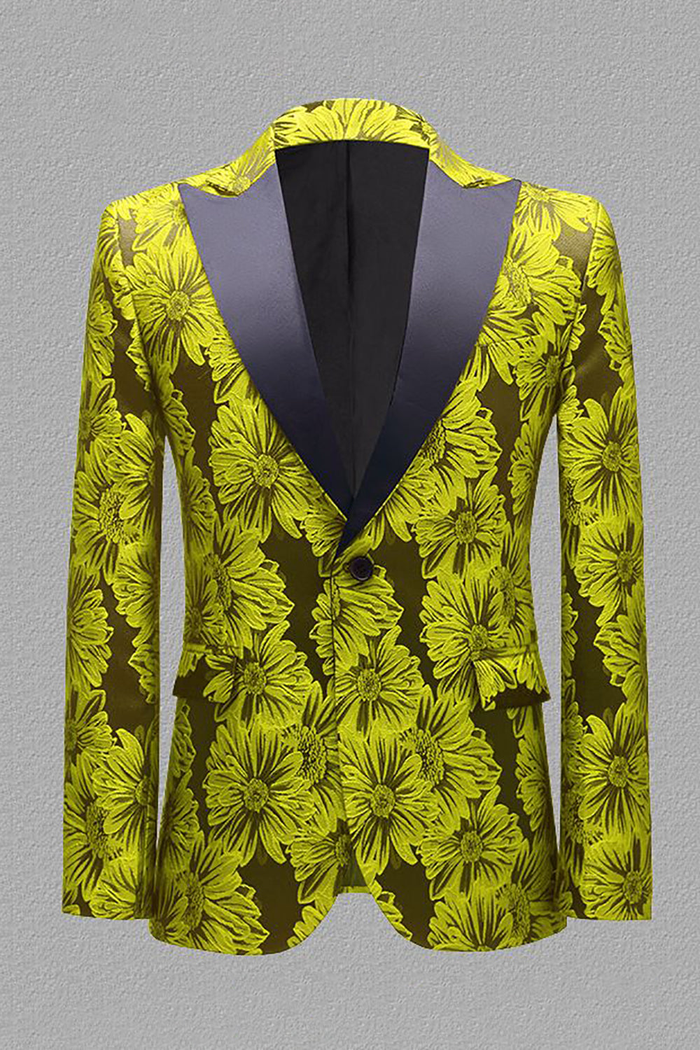 Gris Argent Jacquard Peak Lapel Blazer de bal pour hommes