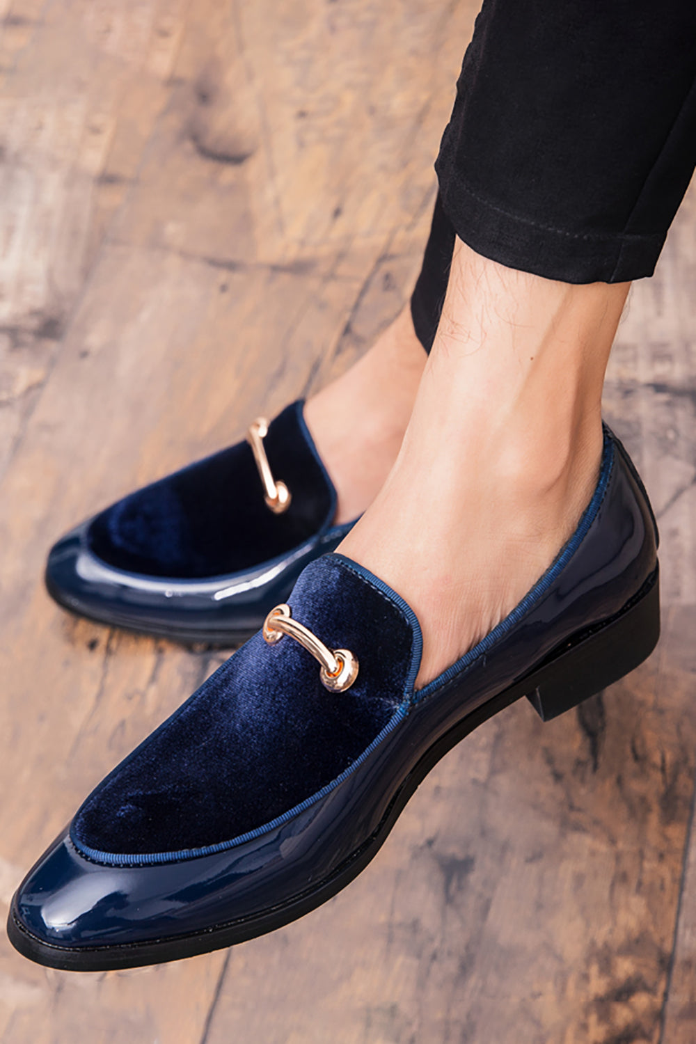 Chaussures Casual Men en cuir noir