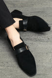 Black Slip-On Monk Chaussures pour hommes