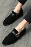Black Slip-On Monk Chaussures pour hommes