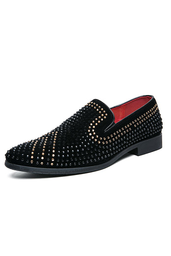 Black Bearched Slip-On Party Chaussures pour hommes