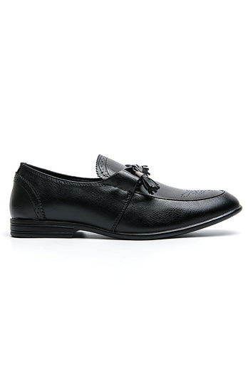 Chaussures pour hommes slip-on en cuir noir