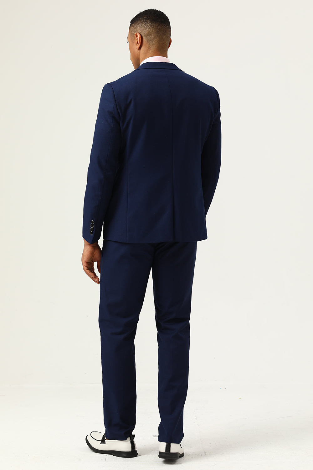 3 pièces bleu marine slim fit costumes de smoking décontractés
