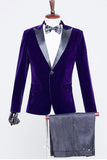 Blazer de smoking en velours noir pour hommes