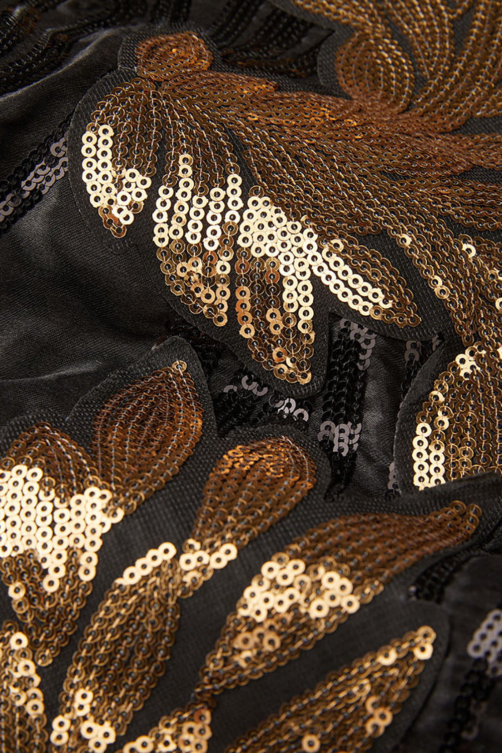Noir et Or Jacquard Sequins Costumes de bal 2 pièces pour hommes