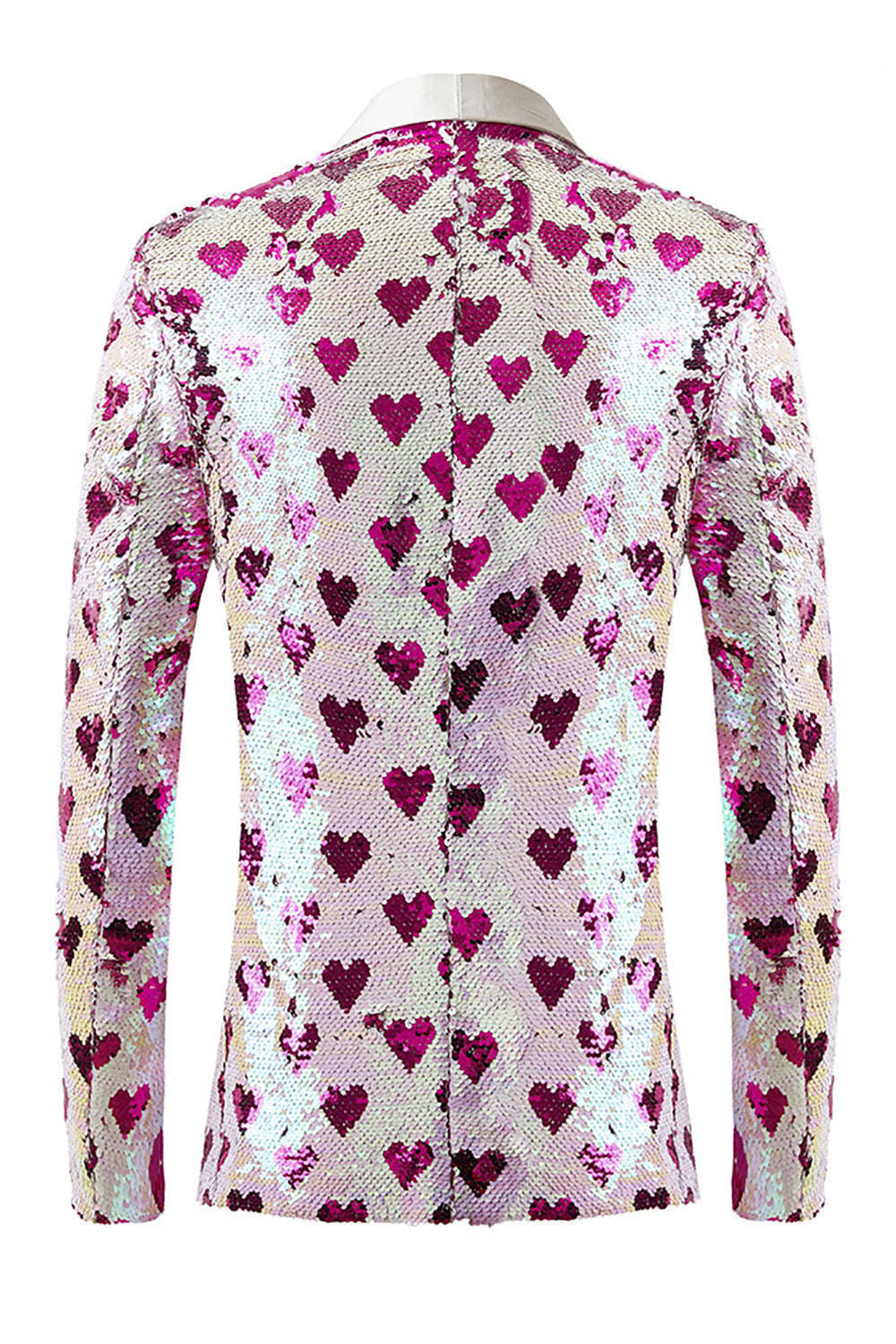 Paillettes roses Shawl Lapel Blazer Homme