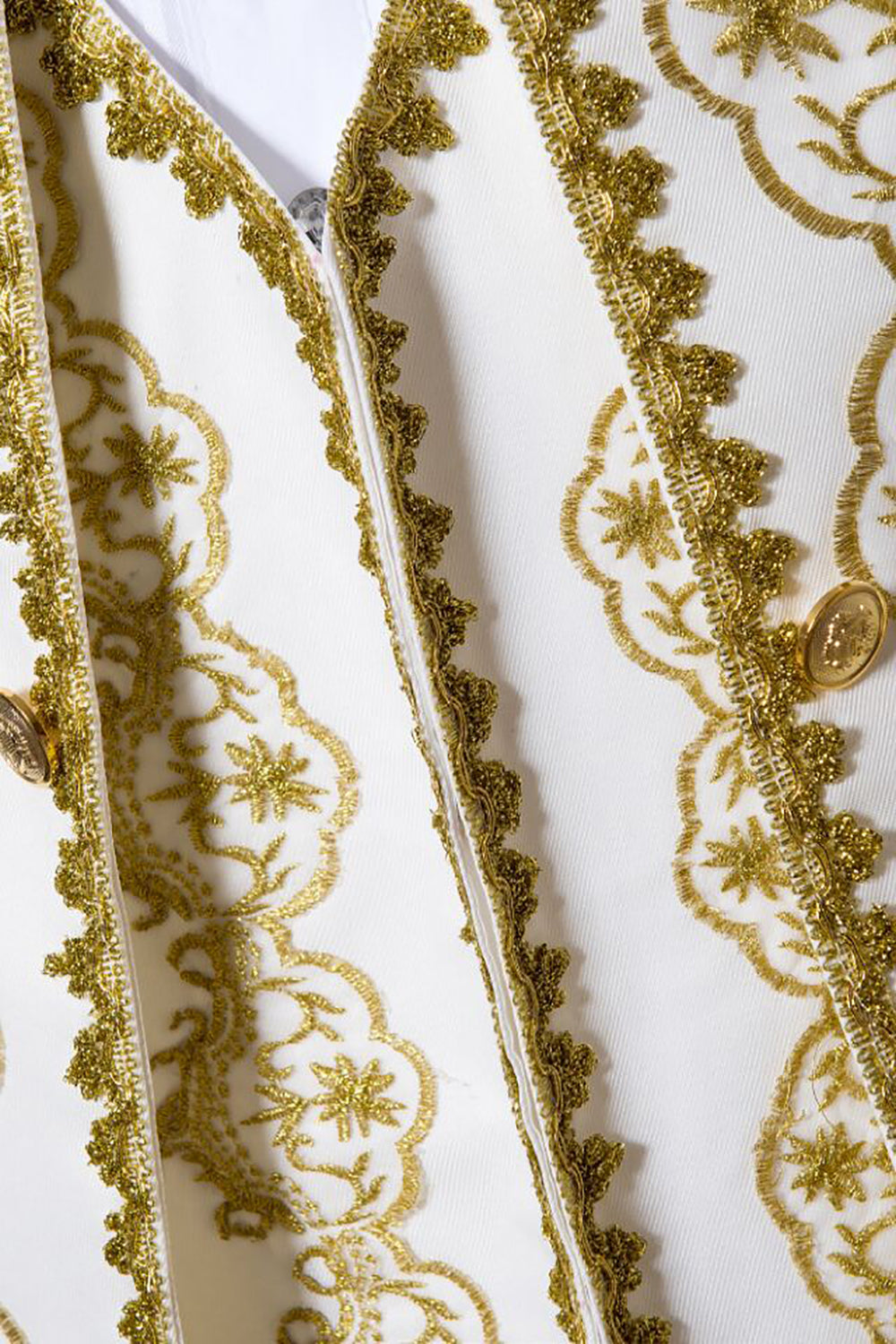 Costumes de bal à revers châles 3 pièces pour hommes blancs