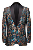 Floral Shawl Lapel Blazer Homme