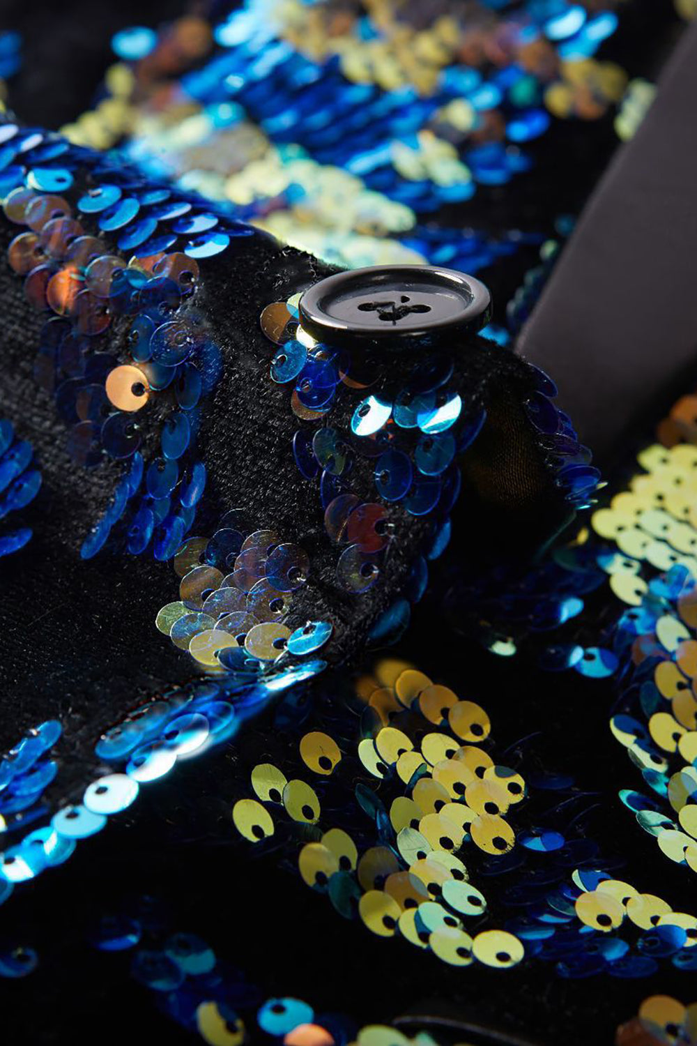 Bleu foncé scintillant Sequins Blazer Pour Homme
