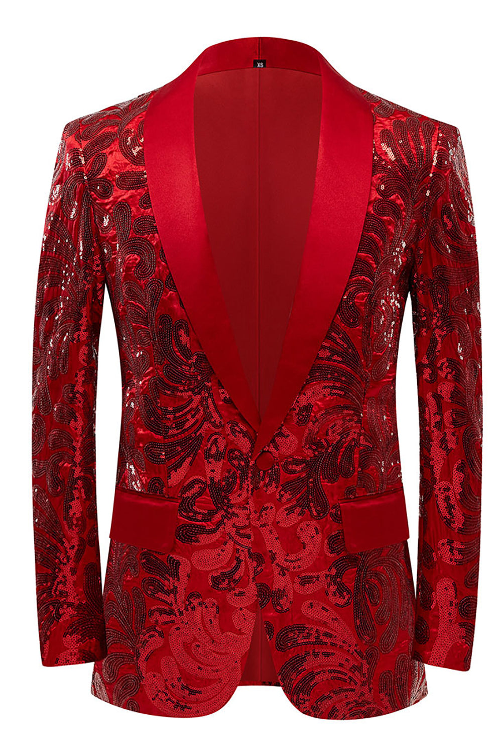 Paillettes Rouge Blazer Pour Homme