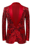 Paillettes Rouge Blazer Pour Homme