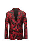 Revers rouge cranté Jacquard Prom Blazer