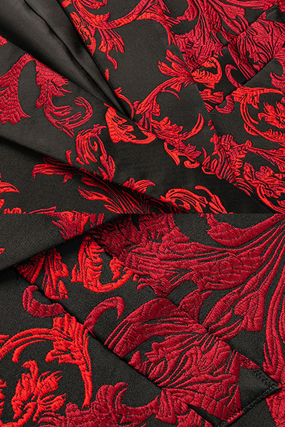 Revers rouge cranté Jacquard Prom Blazer