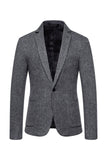 Khaki Tweed Un bouton Revers cranté Blazer pour hommes