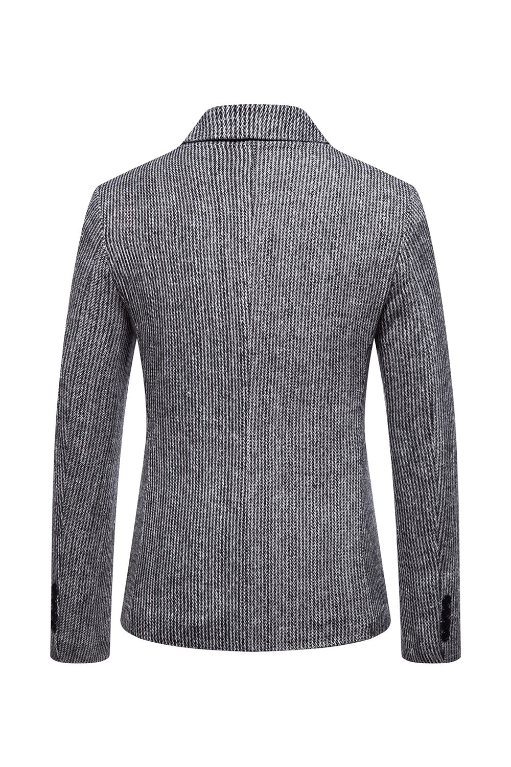 Khaki Tweed Un bouton Revers cranté Blazer pour hommes