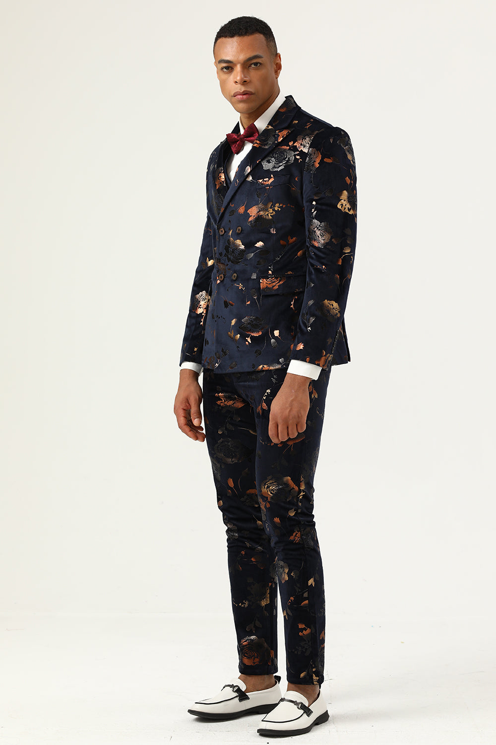 Revers noir à double poitrine Costumes de bal pour hommes