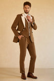 Peak Lapel Single Button Brown Costumes de mariage pour hommes