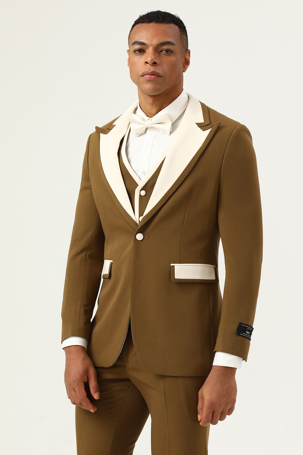Brown Peak Lapel Single Button Costumes de bal pour hommes