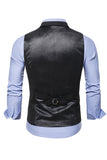 Peak Lapel Single Breasted Woolen Gilet pour homme