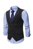 Peak Lapel Single Breasted Woolen Gilet pour homme