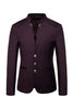 Charger l&#39;image dans la galerie, Navy Stand Collar Single Breasted Blazer pour hommes