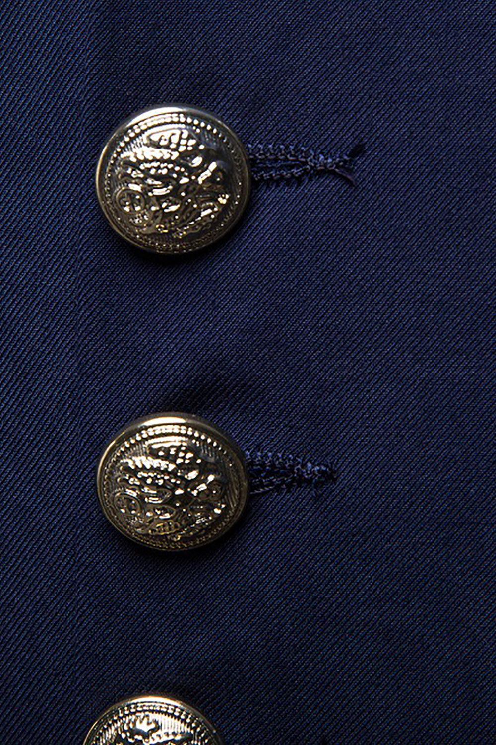 Navy Stand Collar Single Breasted Blazer pour hommes